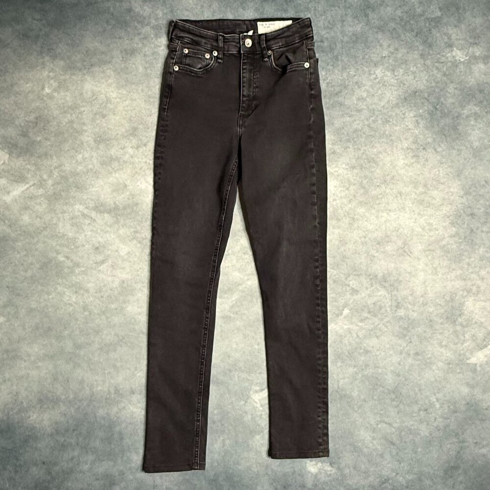 Rag & Bone Jeans Womens Size 26 Black Nina High Rise Skinny 24x25.5